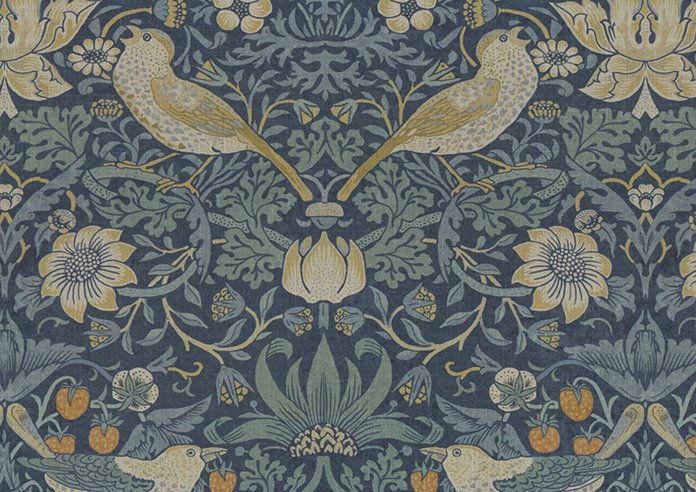 William Morris At Home Strawberry Thief, Woad - Twist&Fit Roman Blind - Image 8